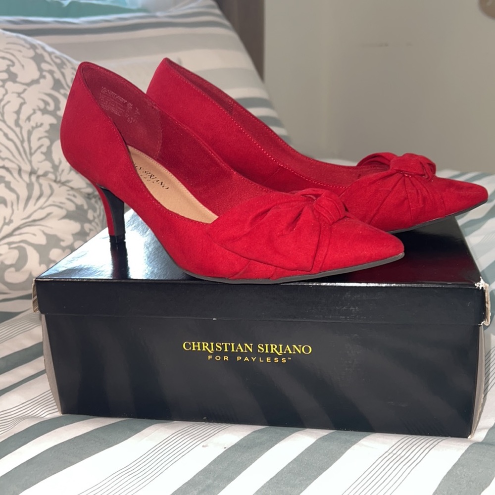 Red Kitten Heels